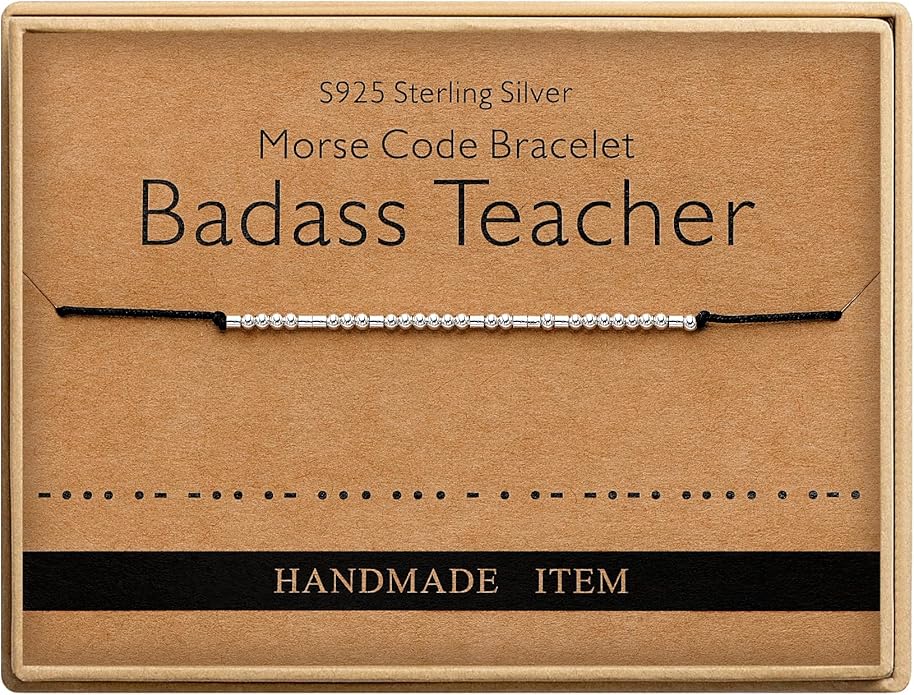 Monily Inspirational Gifts for Women Morse Code Bracelets for Women Funny Bracelet for Friend Funny Gift for Women Sterling Silver Bracelet for Women