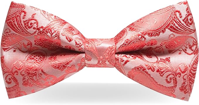 JEMYGINS Paisley Pre-tied Bow Tie and Pocket Square Cufflinks Lapel Pin Sets for Men 4PCS