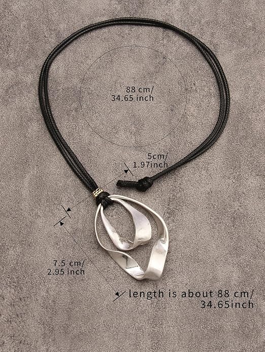 Boho Necklaces for Women Chunky Circle Necklace Layered Boho Circle Leather Choker Necklace Long Vintage Necklaces Bohemian Jewlery Gifts
