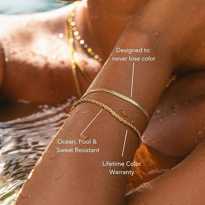 Gold Bracelets for Women Trendy,14K Gold Plated Dainty Stackable Paperclip Cuban Link Chain Bracelets, Simple Cute Cuff Bracelets Jewelry Set Adjustable 7"+2"