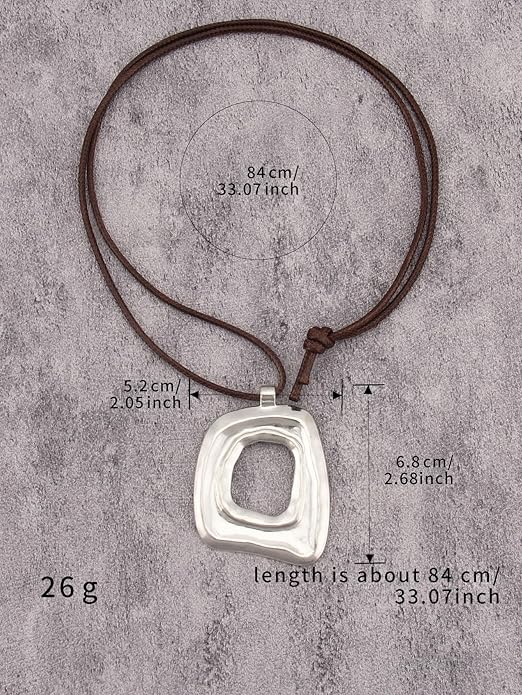 Boho Necklaces for Women Chunky Circle Necklace Layered Boho Circle Leather Choker Necklace Long Vintage Necklaces Bohemian Jewlery Gifts
