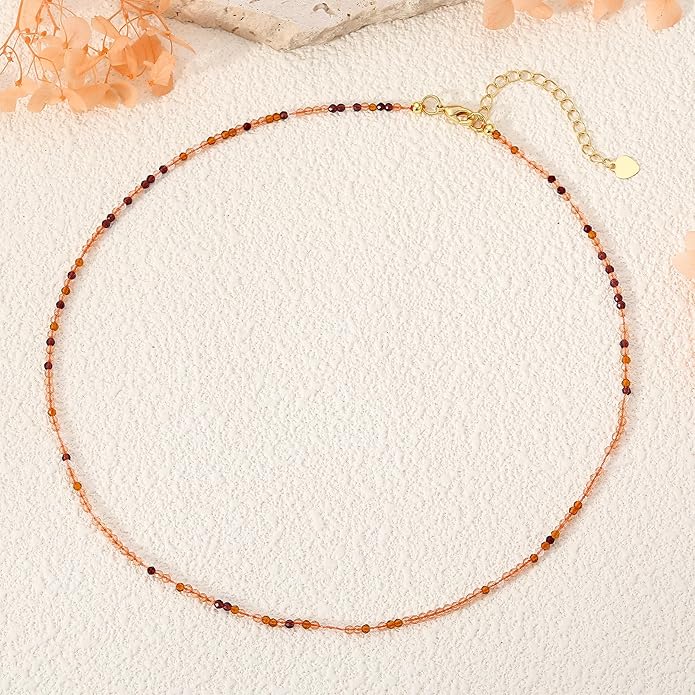 JSJOY Tiny Crystal Beaded Choker Necklaces for Women Colorful Beaded Necklace Dainty Choker Necklaces Simple Boho Jewelry Gifts for Teens Handmade Bead Necklaces Gifts