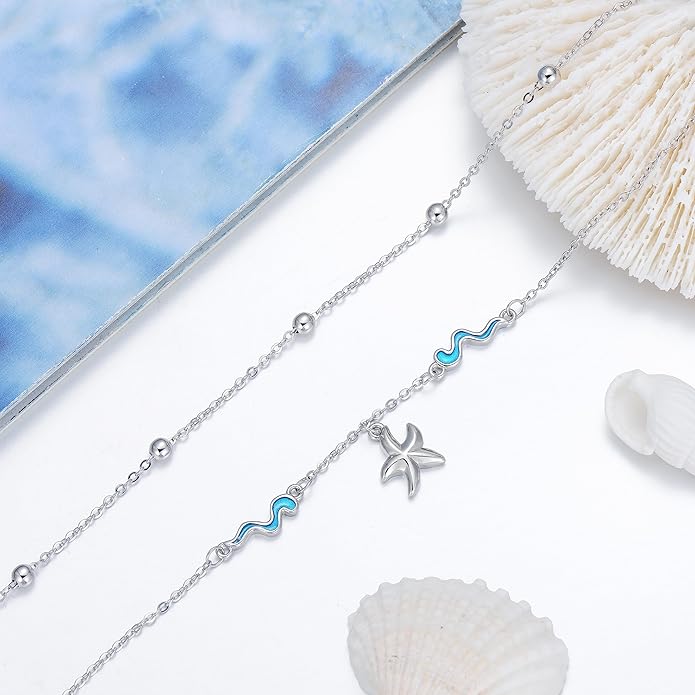 Dorunmo Anklet Bracelets For Women 925 Sterling Silver Birthstone/Infinity/Butterfly/Evil Eye/Turtle/Pineapple/Starfish/Heart Anklets Bracelets Jewelry Gifts for Women