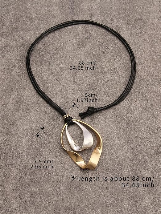Boho Necklaces for Women Chunky Circle Necklace Layered Boho Circle Leather Choker Necklace Long Vintage Necklaces Bohemian Jewlery Gifts