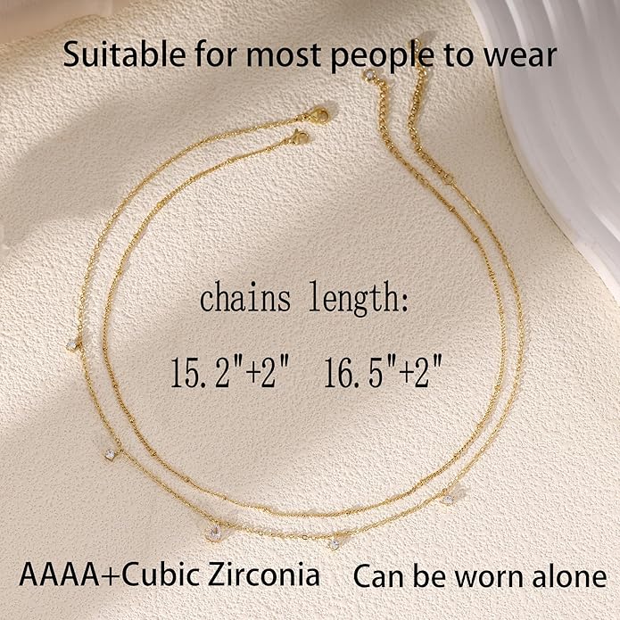 Layered Necklaces For Women,Dainty Gold Plated Necklace Stack Prom Layering Necklaces For Women Trendy Chain Cross Choker Necklace Set Fashion Accessories