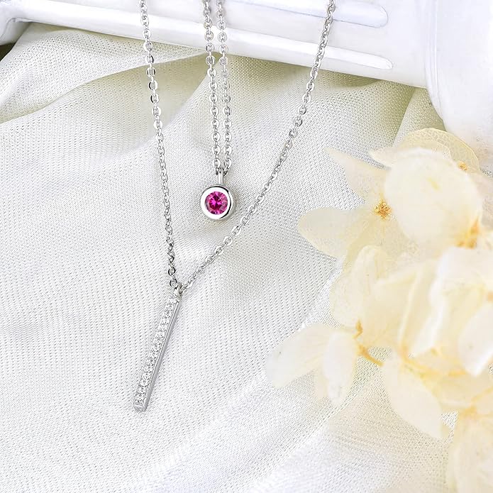 JO WISDOM Choker Layered Y Necklaces,925 Sterling Silver Choker Layered Coin Pendant Necklace,Jewelry for Women