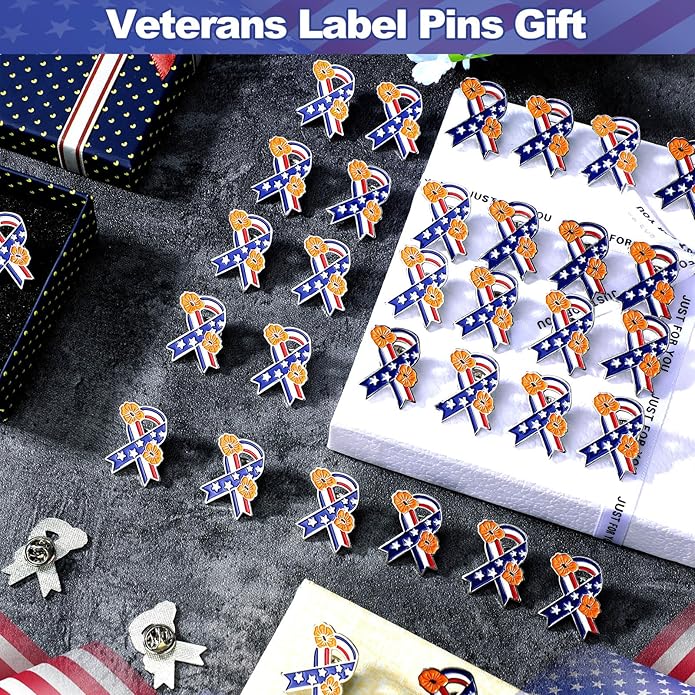 Tondiamo Memorial Day Poppy Flower Brooch Pins Remembrance Day Poppy Pins Lapel Brooch USA Flag