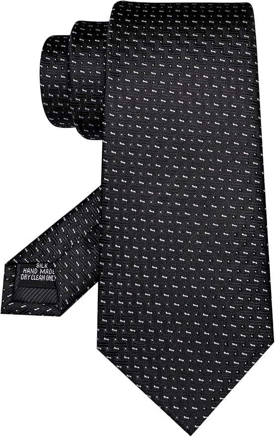 JEMYGINS Mens Tie and Lapel Pin Necktie Pocket Square Cufflinks and Tie Clip Sets for Business Casual 5PCS