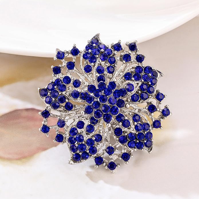 HAISWET Womens Flower-shape Statement Brooch Pin Crystal Brooch for Women