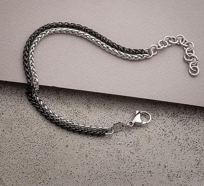Galis Mens Bracelet Dvir - Stainless Steel for Men, Non Tarnish Rope Chain Bracelets, Stylish Birthday, Gift for Men, Dad, Husband, Boyfriend