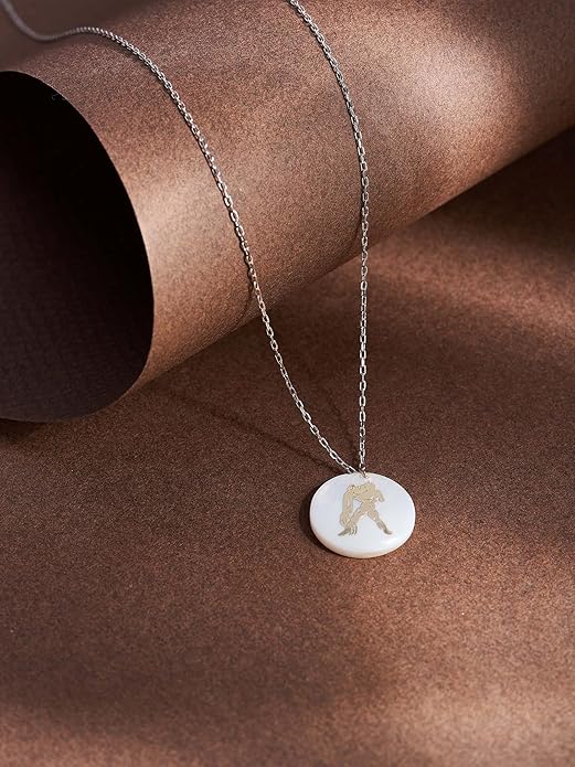 Zodiac Sign Necklace – Mother of Pearl Pendant – Available in Two Finish 925 Sterling Silver and 14K Gold Plated – Adjustable Chain – Horoscope Jewelry Gift with Zodiac Card & Gift Box