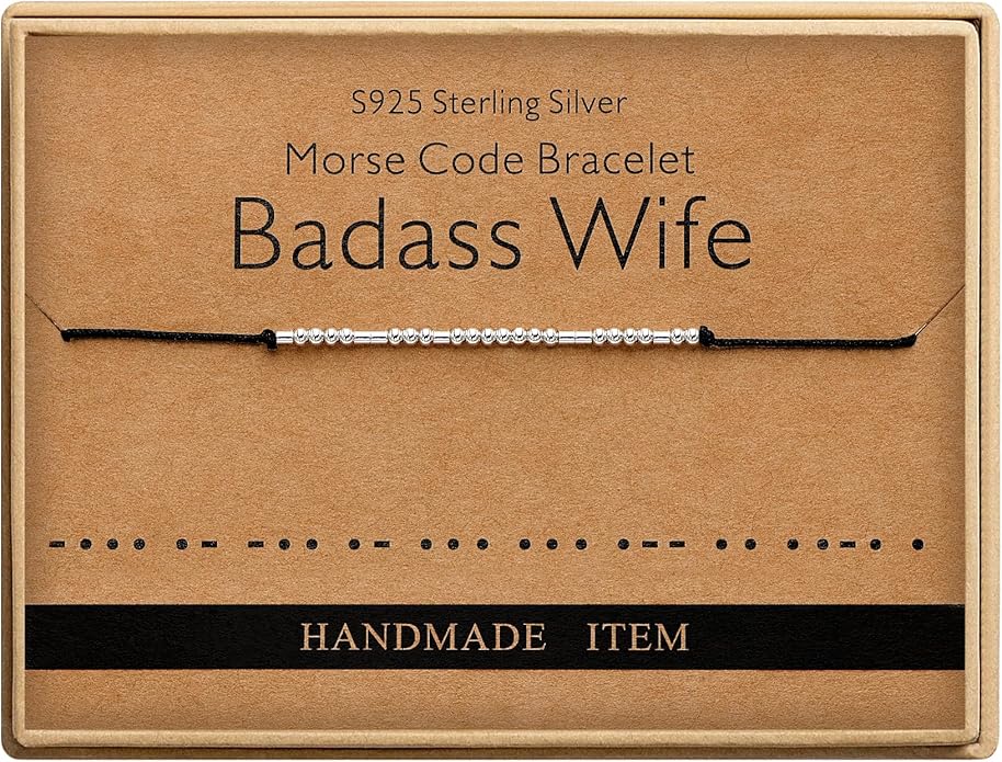 Monily Inspirational Gifts for Women Morse Code Bracelets for Women Funny Bracelet for Friend Funny Gift for Women Sterling Silver Bracelet for Women