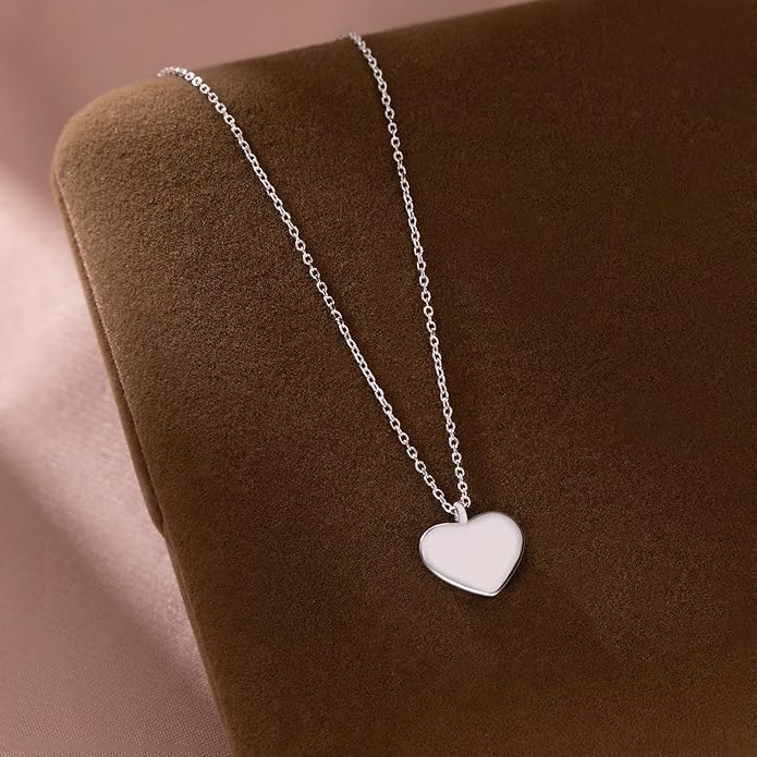 SLUYNZ 925 Sterling Silver Love Heart Choker Necklace for Women Teens Simple Love Heart Pendant Necklace Chain for Mother's Day