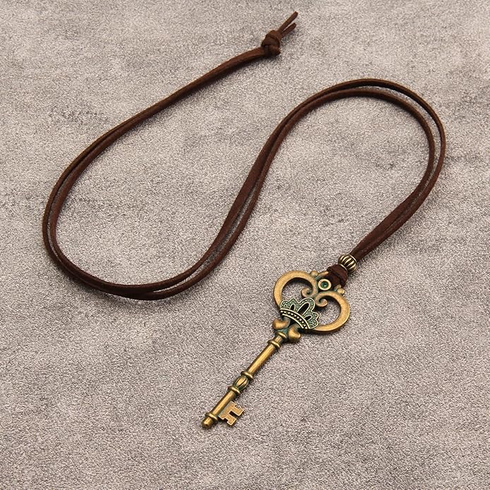 Boho Necklaces for Women Chunky Circle Necklace Layered Boho Circle Leather Choker Necklace Long Vintage Necklaces Bohemian Jewlery Gifts