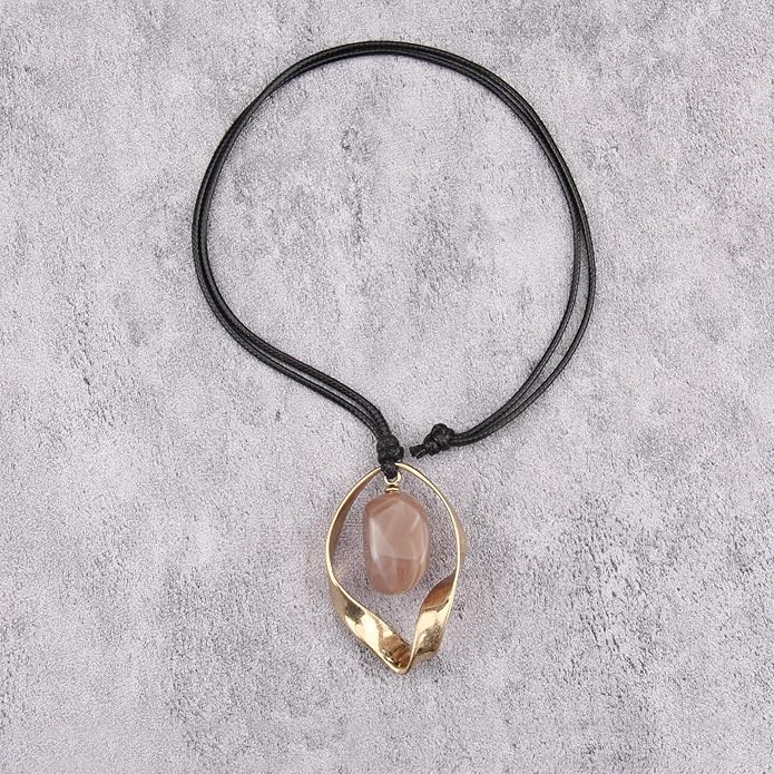 Long Boho Necklaces for Women Vintage Leather Wooden Pendant Y Choker Ethnic Style Gold Circle Hippie Sweater Necklace