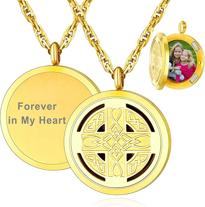 Supcare Locket Necklace That Holds Pictures-Engraved Photo Pendant Custom Jewellery Gifts for Men Women (with Jewellery Gift Box)