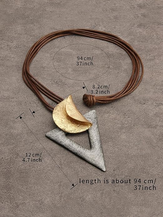 Boho Necklaces for Women Chunky Circle Necklace Layered Boho Circle Leather Choker Necklace Long Vintage Necklaces Bohemian Jewlery Gifts