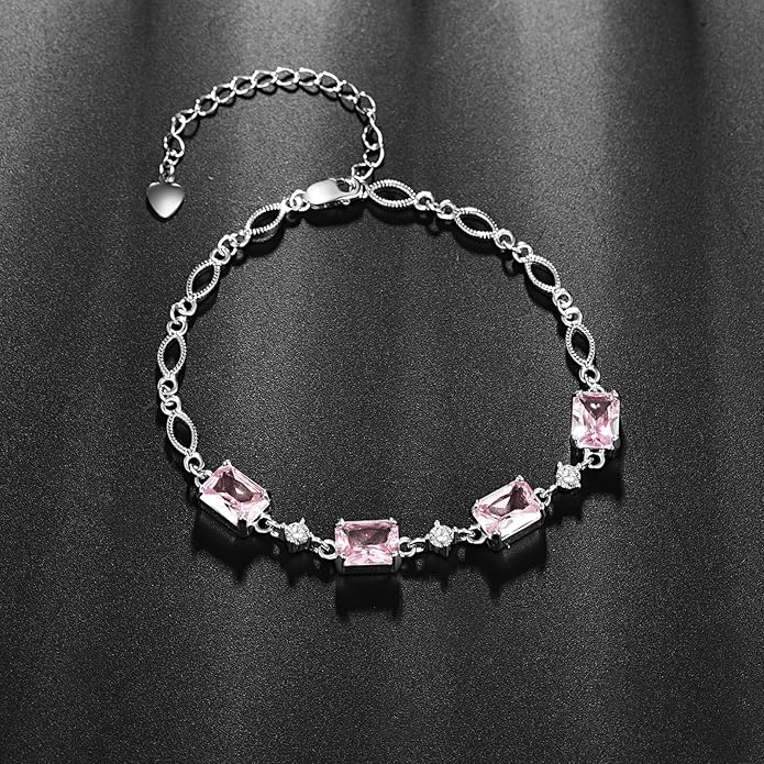 PRAYMOS Birthstone Bracelets for Women Mom Mother's Grandma Sterling Silver Women's Bracelets Birthstone Jewelry Gifts