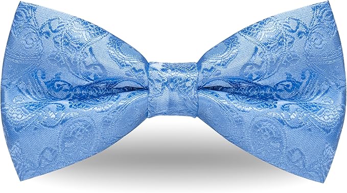 JEMYGINS Paisley Pre-tied Bow Tie and Pocket Square Cufflinks Lapel Pin Sets for Men 4PCS