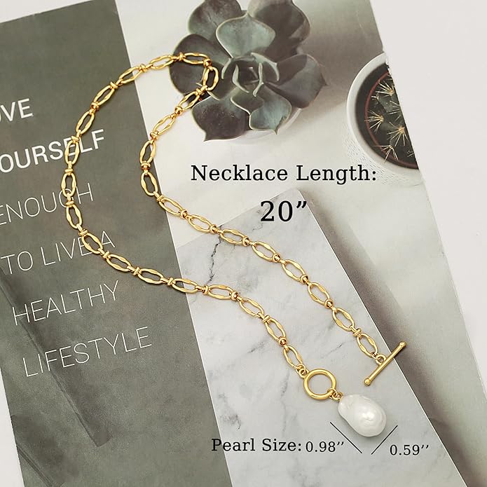 CANEVINKA Dainty Cross Medallion/Heart Pendant Chain Necklace 18K Gold Plated Oval Choker Fashion OT Toggle Jewelry Handmade for Women Simple Gold Charm Necklace