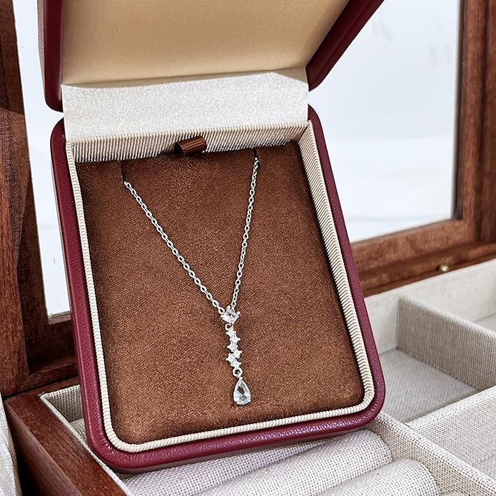 Irregular Y2k Long Y-shaped Necklace with Zircon Inlaid Sparkling Brick Tassel Pendant Double-Layer Chain High-end Fashion Accessory Women's