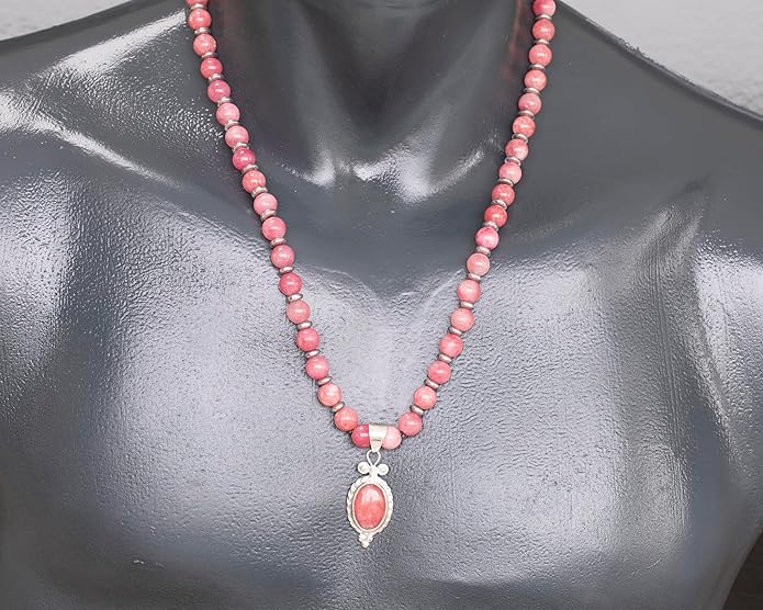 Natural Carnelian Agate Silver Pendant, Genuine Black Onyx Beaded Necklace, Gemstone Strong Necklace, 18x13 Cabachon, Fashion Dainty Jewelry, Healing Crystal Chakra Necklace, Minimalist Necklace