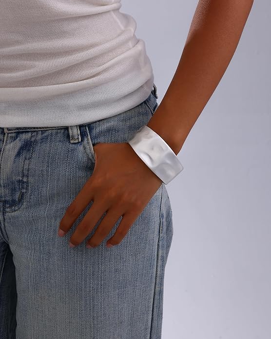 Bangle Bracelets for Women | 14K Gold Plated Trendy Wide Bracelets | Hinged Arm Cuff Bangles Chunky Bracelet for Women