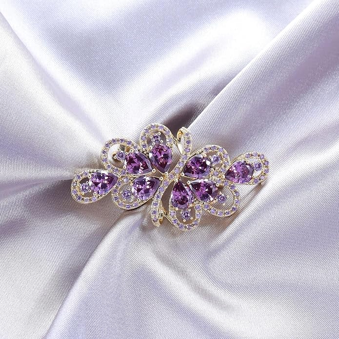 YOQUCOL Cubic Zirconia Crystal Rhinestone Wedding Brooch Pin for Women Brides Jewelry