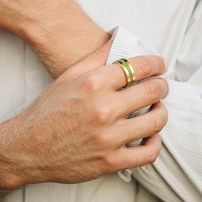 King Will Mens Tungsten Wedding Band with Cubic Zircon Inlay 7mm/8mm Flat Cut Comfort Fit Engagement Rings