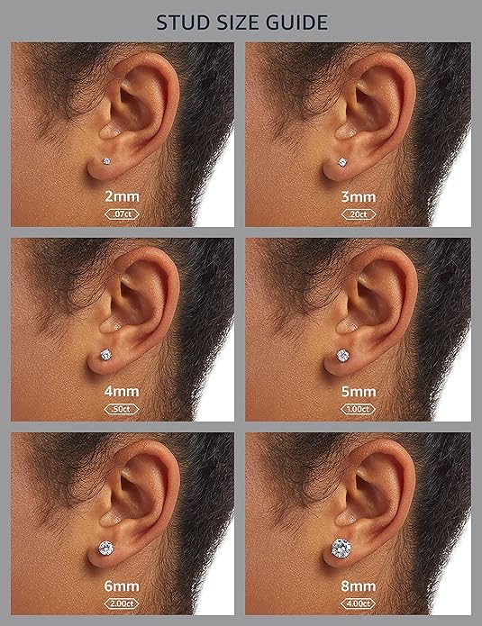 Amazon Essentials 925 Sterling Silver Rose Gold Earrings for Women, Nickel-Free Hypoallergenic Jewelry Gift, Push Back Stud Earrings