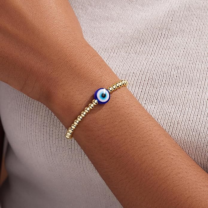 Gold Bracelets for Women Non Tainish,Dainty Bracelets Stack for Women Trendy, Gold Plated Cuff Bracelets Stack With Beaded Cuban Paperclip Snake Rope Bangle Hand Chain Jewelry Gifts for Women