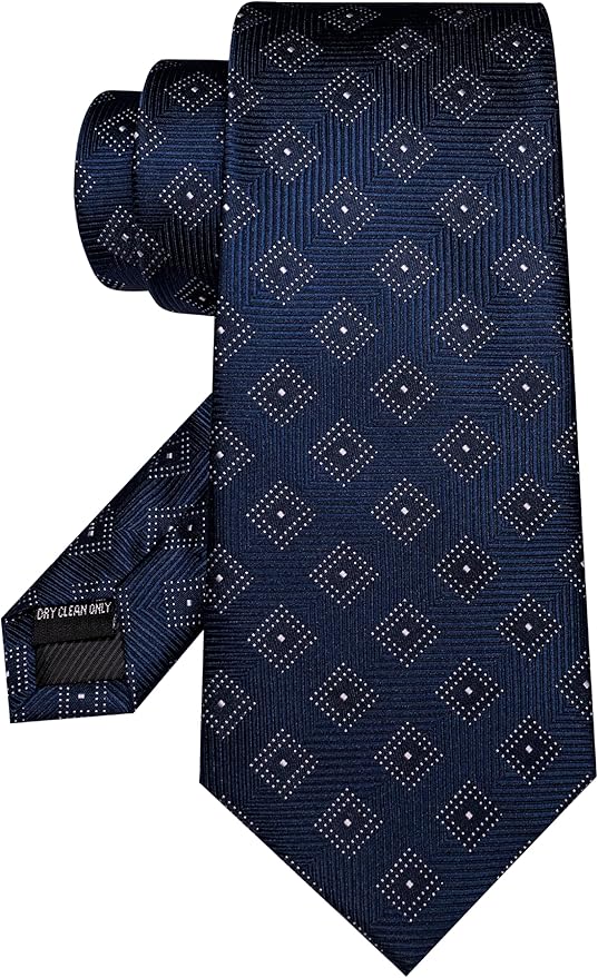 JEMYGINS Mens Tie and Lapel Pin Necktie Pocket Square Cufflinks and Tie Clip Sets for Business Casual 5PCS