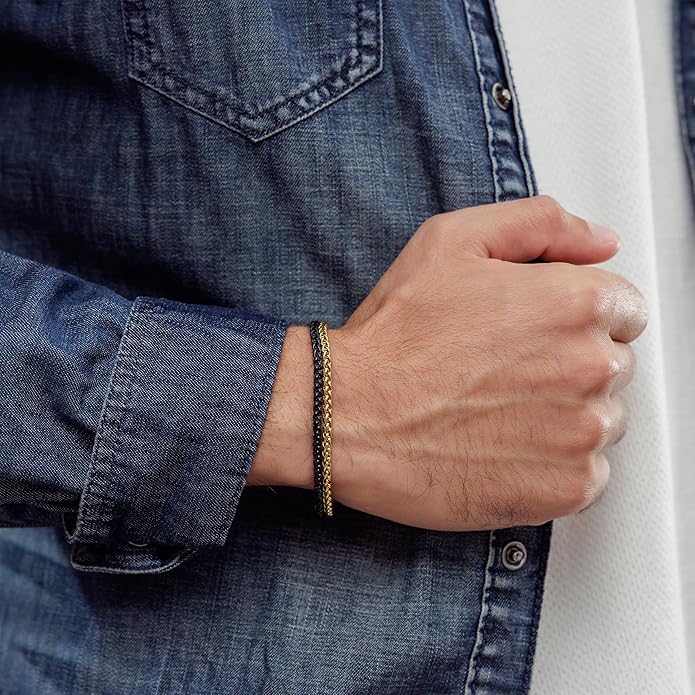 Galis Mens Bracelet Dvir - Stainless Steel for Men, Non Tarnish Rope Chain Bracelets, Stylish Birthday, Gift for Men, Dad, Husband, Boyfriend