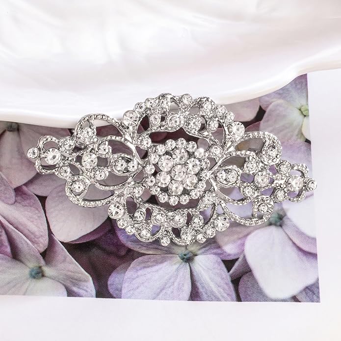 HAISWET Vintage Wedding Bridal Crystal Art Deco Rhinestone Brooch Pin