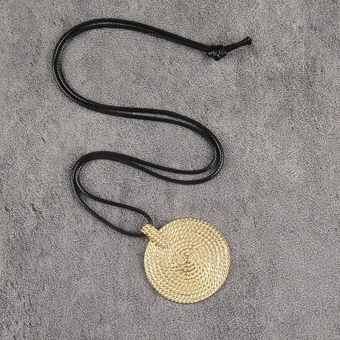 Boho Necklaces for Women Chunky Circle Necklace Layered Boho Circle Leather Choker Necklace Long Vintage Necklaces Bohemian Jewlery Gifts
