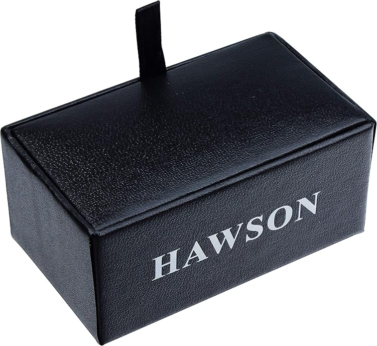 HAWSON Cufflinks and Studs for Men-Fashion Men Vintage Enamel Carbon Fiber Tuxedo Shirt Cufflinks and Studs Set for Regular Wedding Business Accessories