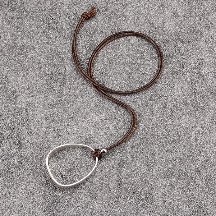 Long Boho Necklaces for Women Vintage Leather Wooden Pendant Y Choker Ethnic Style Gold Circle Hippie Sweater Necklace