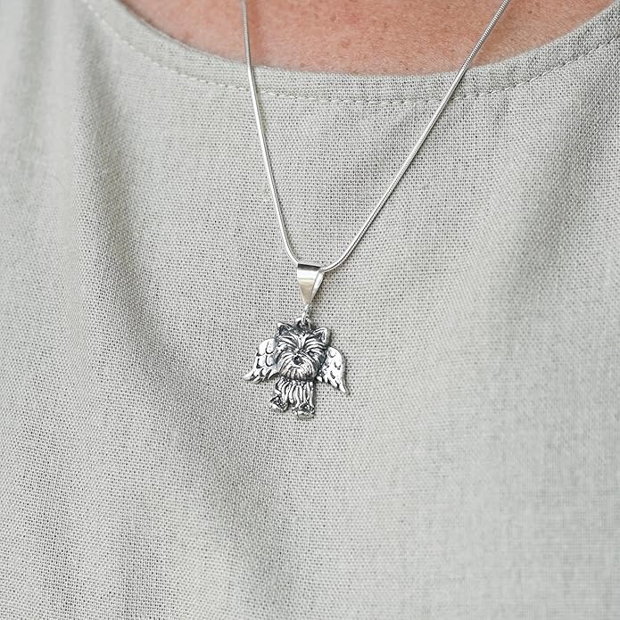 Sterling Silver Yorkie Pendant Gifts for Women - Yorkshire Terrier Gifts – Handcrafted in the USA