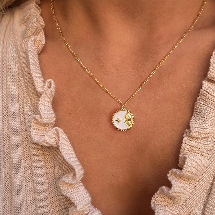 Lariat Necklaces for Women - Dainty Long Necklace Trendy 14K Gold Plated Hypoallergenic Layered Long Y-Shape Sunburst CZ T-Bar Pendant Drop Chain Necklace Set for Women Non Tarinsh Jewelry Gift