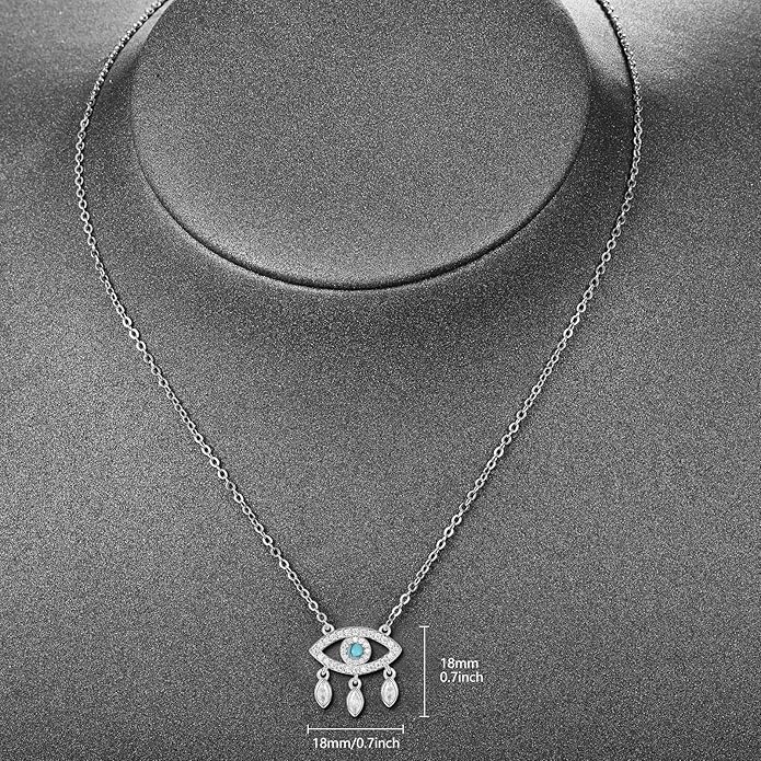 AENEAS Evil Eye Necklace for Women 925 Sterling Silver Necklace Ojo Turco Trendy Jewelry Gifts for Women Wife