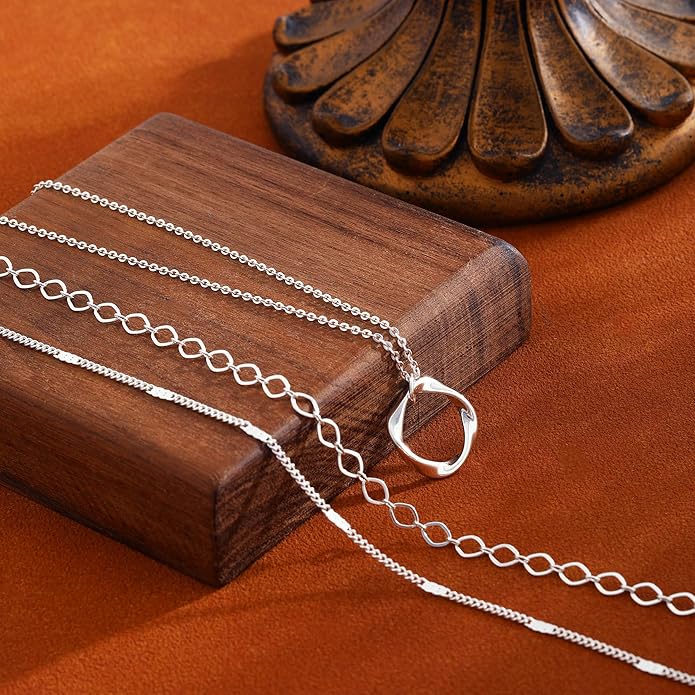 BBV Layered Gold Necklaces for Women Stackable Dainty 14K Gold Plated Silver Chain Necklace Layering Cute Fashion Pendant Choker Necklaces Trendy Jewelry Set Gifts for Women
