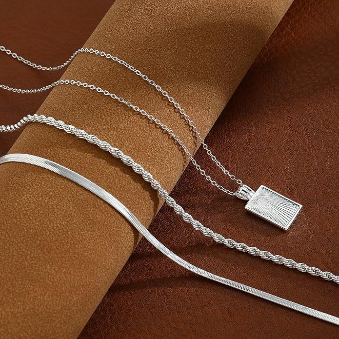 Gold/Silver Layered Necklaces for Women,Dainty 14k Gold Plated Stackable Choker Necklaces for Women,Trendy Layering Coin Chain Pendant Jewelry Set Gifts