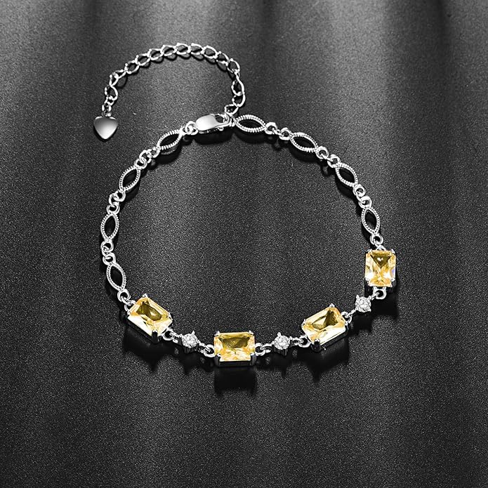 PRAYMOS Birthstone Bracelets for Women Mom Mother's Grandma Sterling Silver Women's Bracelets Birthstone Jewelry Gifts