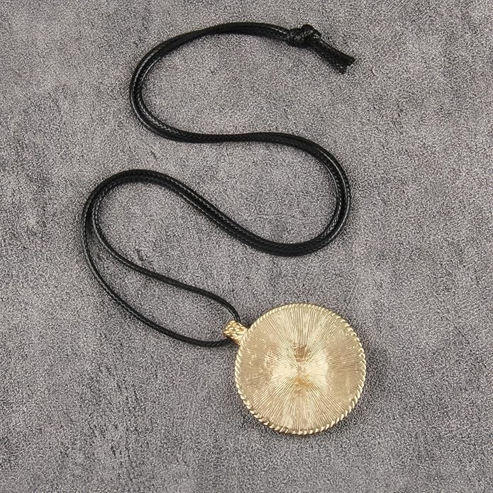 Boho Necklaces for Women Chunky Circle Necklace Layered Boho Circle Leather Choker Necklace Long Vintage Necklaces Bohemian Jewlery Gifts
