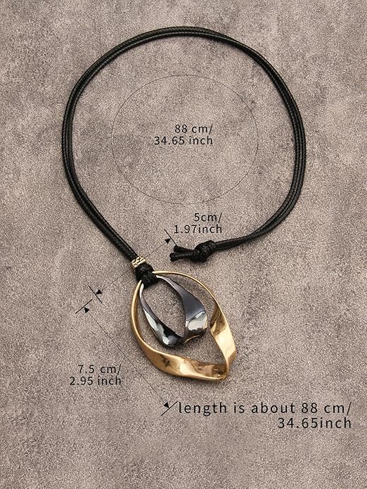 Boho Necklaces for Women Chunky Circle Necklace Layered Boho Circle Leather Choker Necklace Long Vintage Necklaces Bohemian Jewlery Gifts