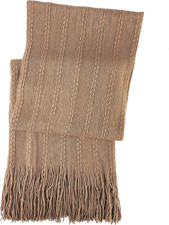 BRUCERIVER Women's Ultra Soft Knit Scarf & Glove Set Touchscreen Function Cable Design