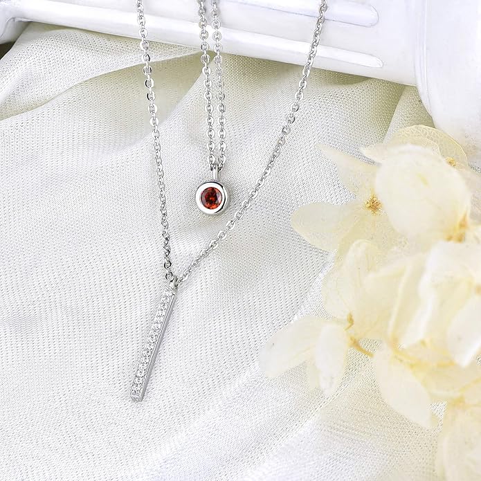 JO WISDOM Choker Layered Y Necklaces,925 Sterling Silver Choker Layered Coin Pendant Necklace,Jewelry for Women