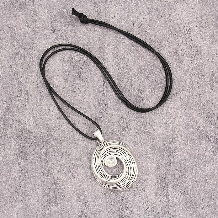 Long Boho Necklaces for Women Vintage Leather Wooden Pendant Y Choker Ethnic Style Gold Circle Hippie Sweater Necklace