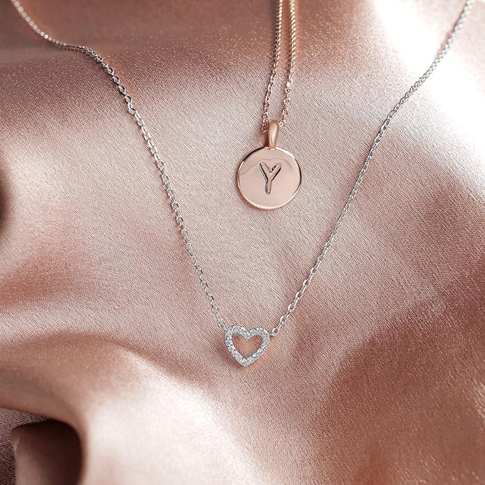 PAVOI 14K Gold Plated Cubic Zirconia Heart Necklace | Cute Dainty Love Pendant Necklaces for Women