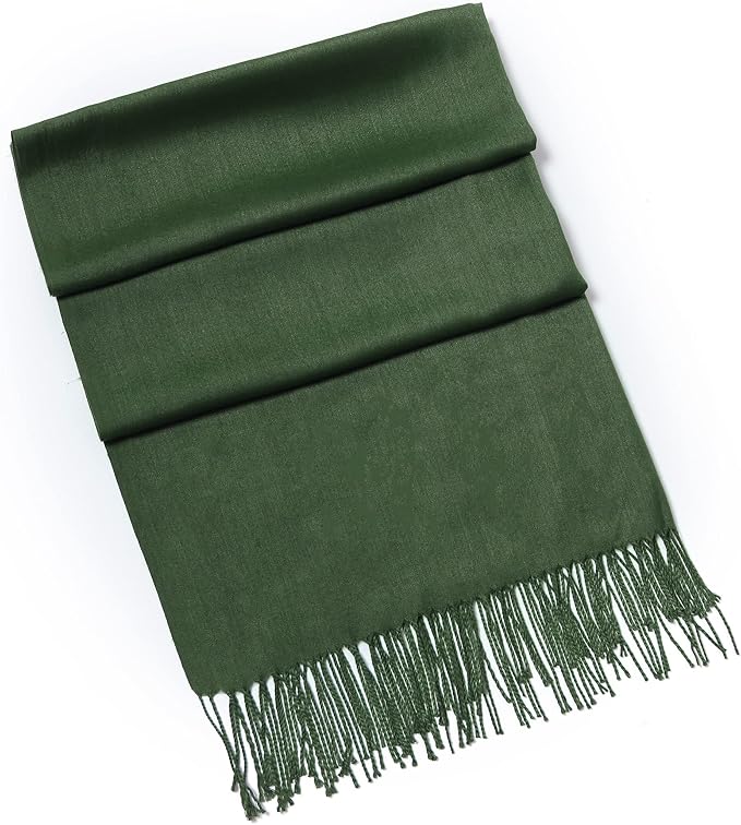 Cindy & Wendy Pashmina Shawls and Wraps Large Scarfs for Women Wedding Party Bridal Long Fashion Solid Shawl Wrap Fringes
